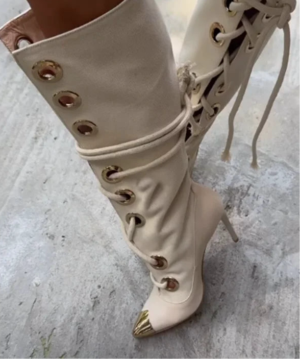 Spoken Dreams: Black Buckle Ring Lace Up Boots