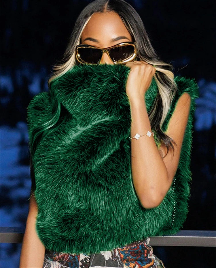 Spoken Dreams: Winter Sleeveless Faux Fur Vest Pullover