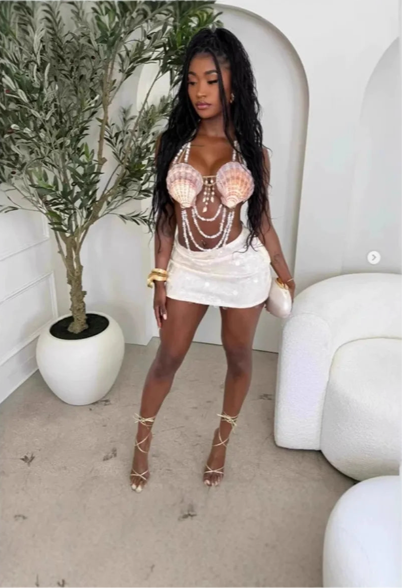 2025 Backless Adjustment Tank top Short Bra Sexy Girls Mermaid Top 