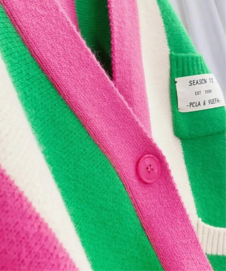 Striped Knitted Cardigan