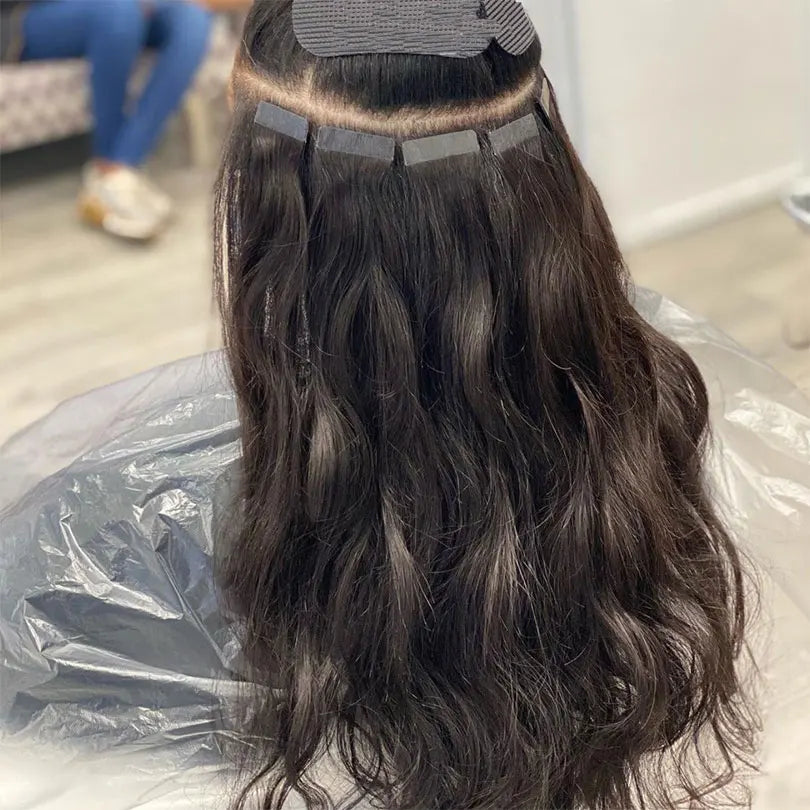 Natural Color Tape In Brazilian Human Hair Extensions