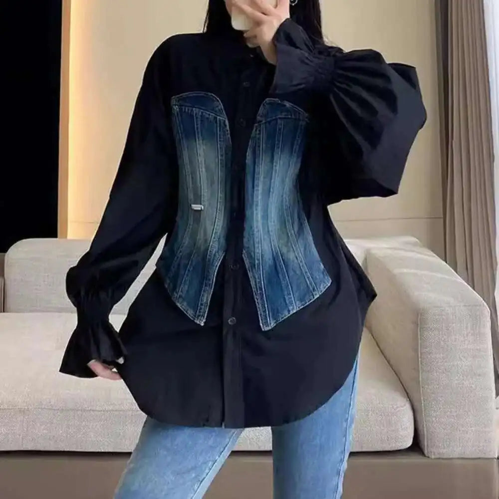 Spoken Dreams: Denim Long Sleeves Blouse Shirts
