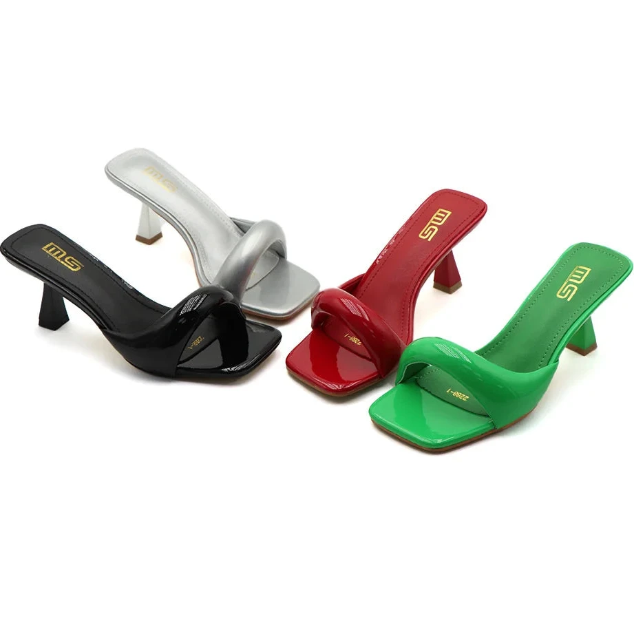 Women Open Toe Slingback Sandals Female Pumps Square Toe Summer Simple Designer Heeled Sandals