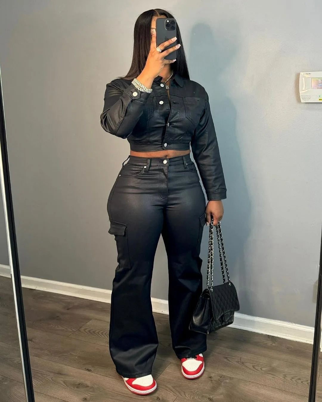 Spoken Dreams: Leather Casual Two Piece Set
