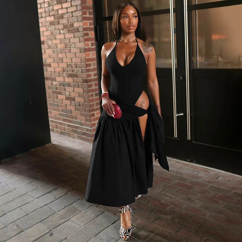Sexy Elegant Bodysuits and Tie Up Long Skirts
