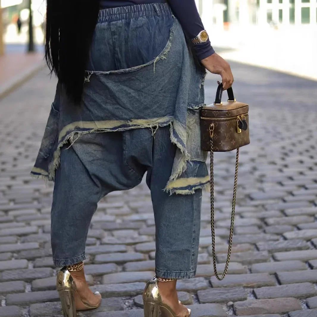 Spoken Dreams: Women's Harem Washed Denim Jeans