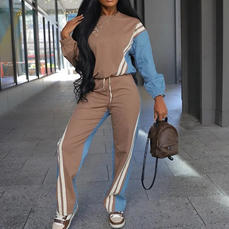 Spoken Dreams: 2 Piece Sets Long Sleeves Crop Top and Pants