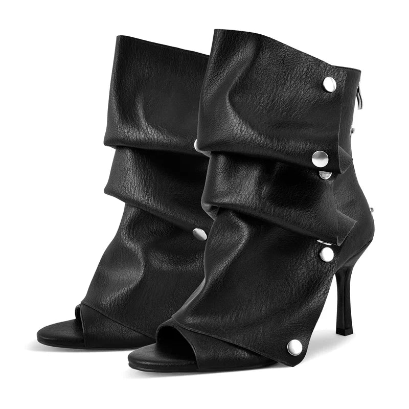 Spoken Dreams: Women Open Toe Ankle Boots Stilettos