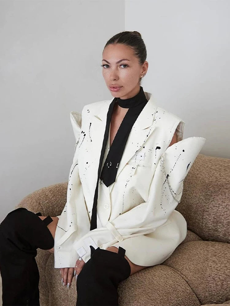 Spoken Dreams: Single Breasted Long Sleeves Casual Blazer