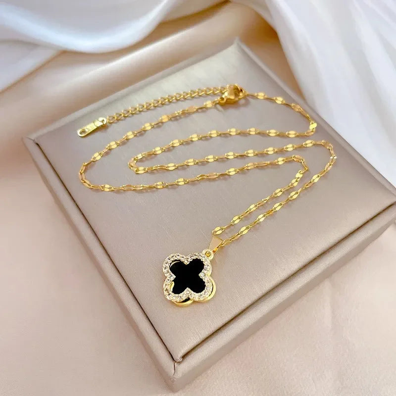 Spoken Dreams: Double-sided four-leaf clover necklace