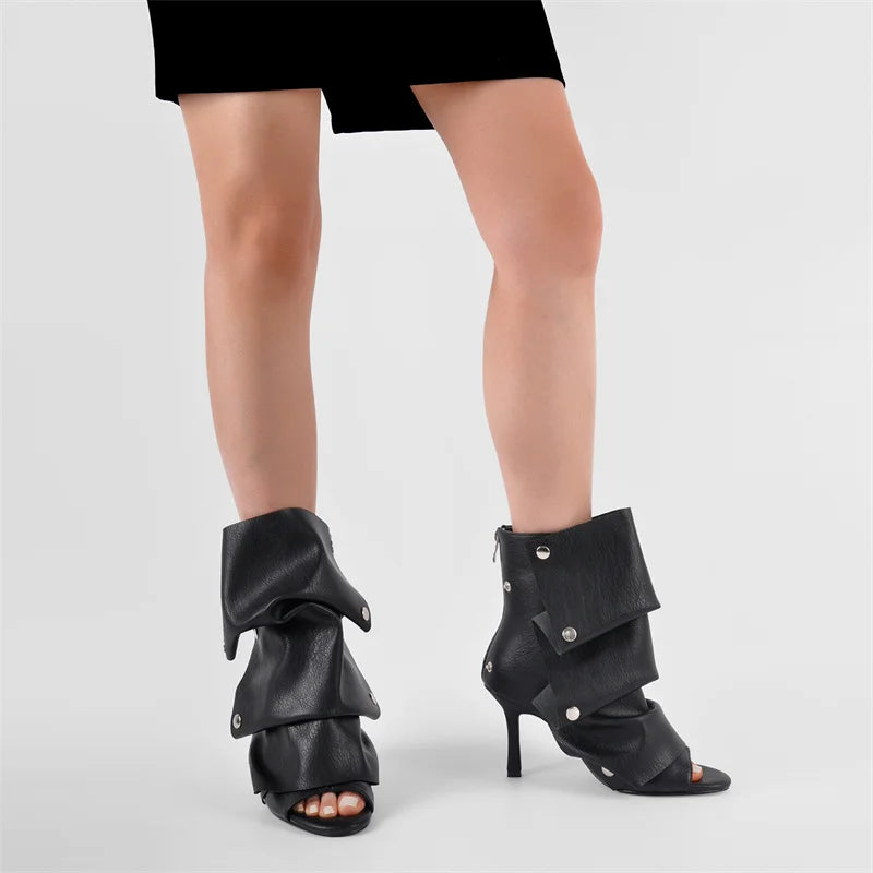 Spoken Dreams: Women Open Toe Ankle Boots Stilettos