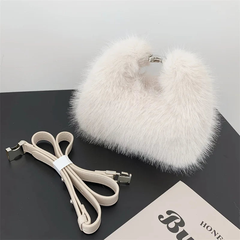 Spoken Dreams: Soft Plush Hobos Shoulder Bags Winter Fur