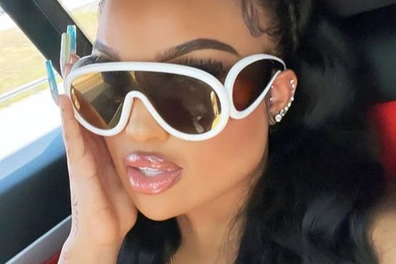 Oversized Wave Mask One-Piece Sunglasses Women Y2K Punk Sports Sun Glasses for Lady 2025 Luxury Brand Steampunk Eyewear Goggle