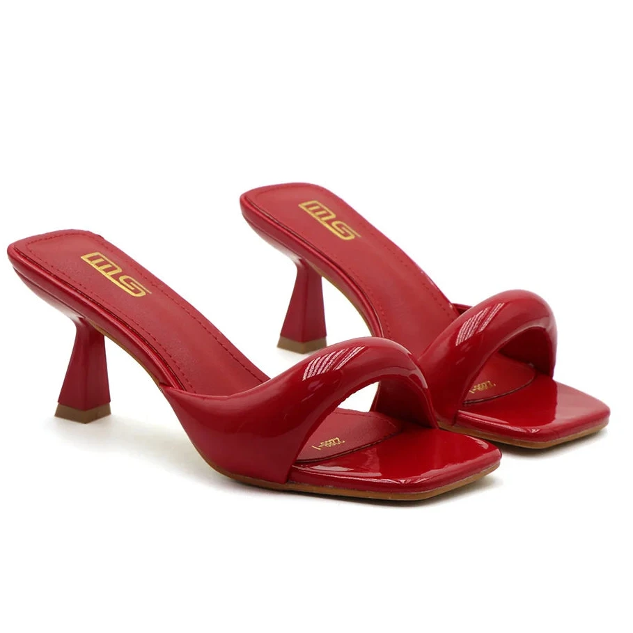 Women Open Toe Slingback Sandals Female Pumps Square Toe Summer Simple Designer Heeled Sandals