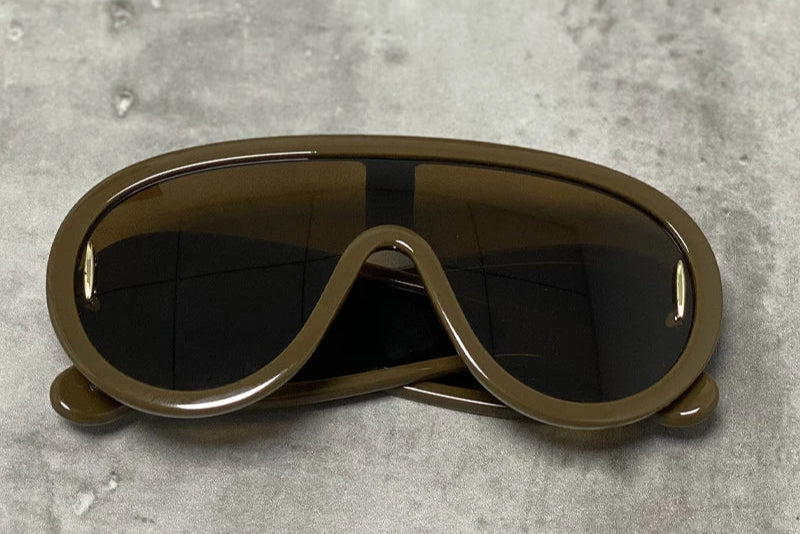 Oversized Wave Mask One-Piece Sunglasses Women Y2K Punk Sports Sun Glasses for Lady 2025 Luxury Brand Steampunk Eyewear Goggle