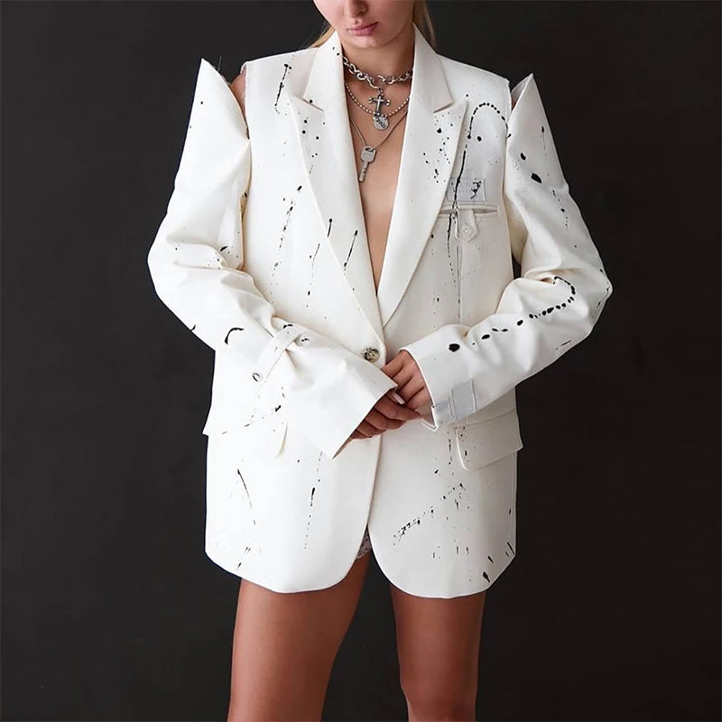 Spoken Dreams: Single Breasted Long Sleeves Casual Blazer