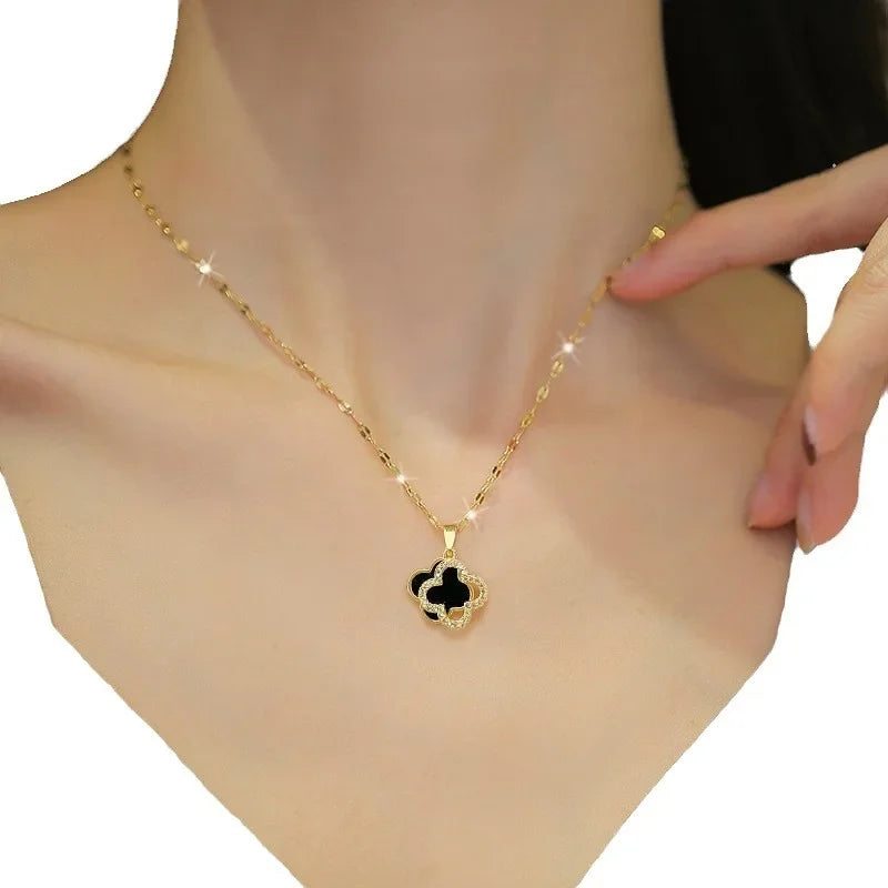 Spoken Dreams: Double-sided four-leaf clover necklace