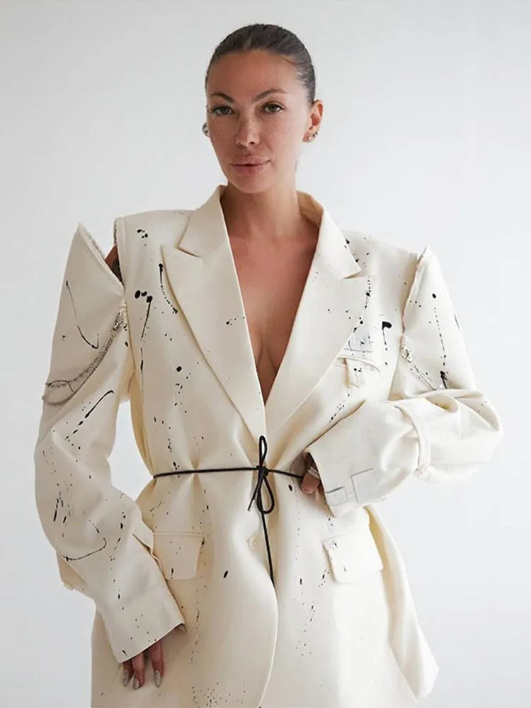 Spoken Dreams: Single Breasted Long Sleeves Casual Blazer