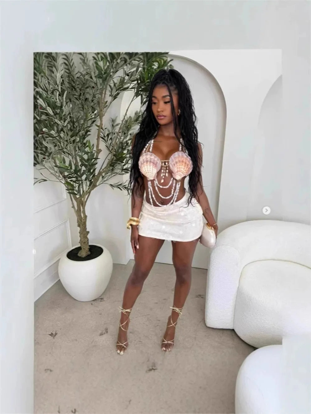 2025 Backless Adjustment Tank top Short Bra Sexy Girls Mermaid Top 