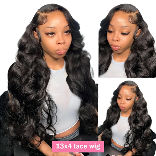 13x6 Hd Lace Frontal Wig Human Hair 30 Inch 13x4 Hd Transparent Lace Front Preplucked Black Body Wave Human Hair Wigs for Women