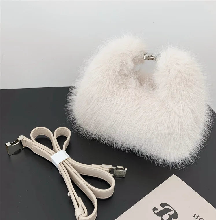 Spoken Dreams: Soft Plush Hobos Shoulder Bags Winter Fur