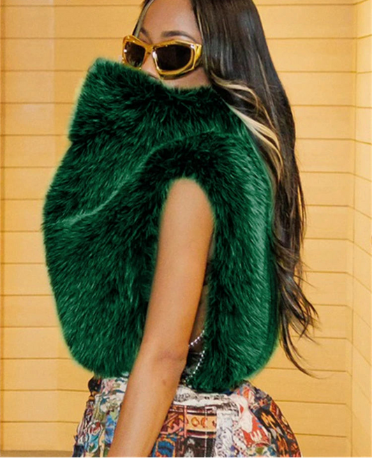 Spoken Dreams: Winter Sleeveless Faux Fur Vest Pullover