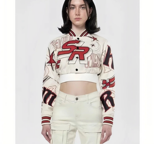 Retro Letter Print Embroidered Baseball Jackets