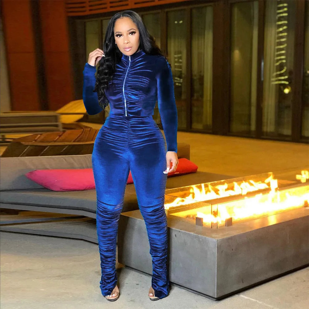 Spoken Dreams: Women’s New Fall Active Velvet Sweatsuit