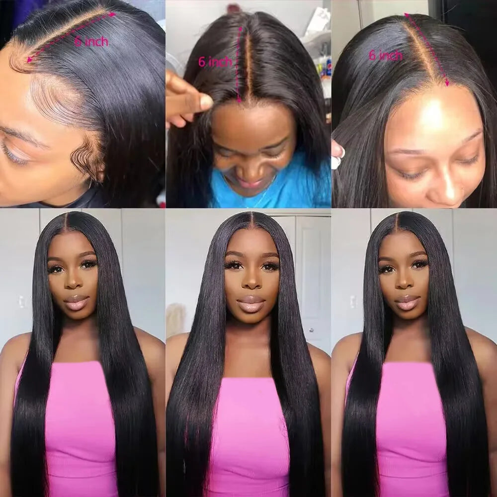 Straight Human Hair Bundles and Closure 12A Brazilian Raw Hair Bundles With 2x6 Deep Kim HD Lace Closure And Bundles