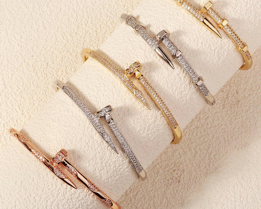 Miallo Female Brand Nail Bracelets Trendy Bracelet Zircon Screw Bracelet For Women Everyday Party Festive Jewelry As Gifts
