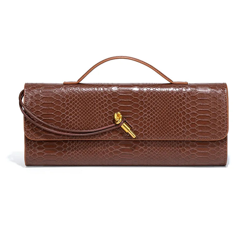 Luxury Design Top-Handle Bag For Women Evening Handbag Long Purse, Crocodile Pattern Crossbody Shoulder Bags Fashionable Outfits