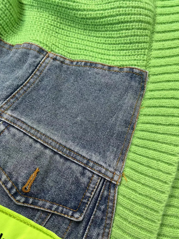 Denim Knit Sweater Cardigans