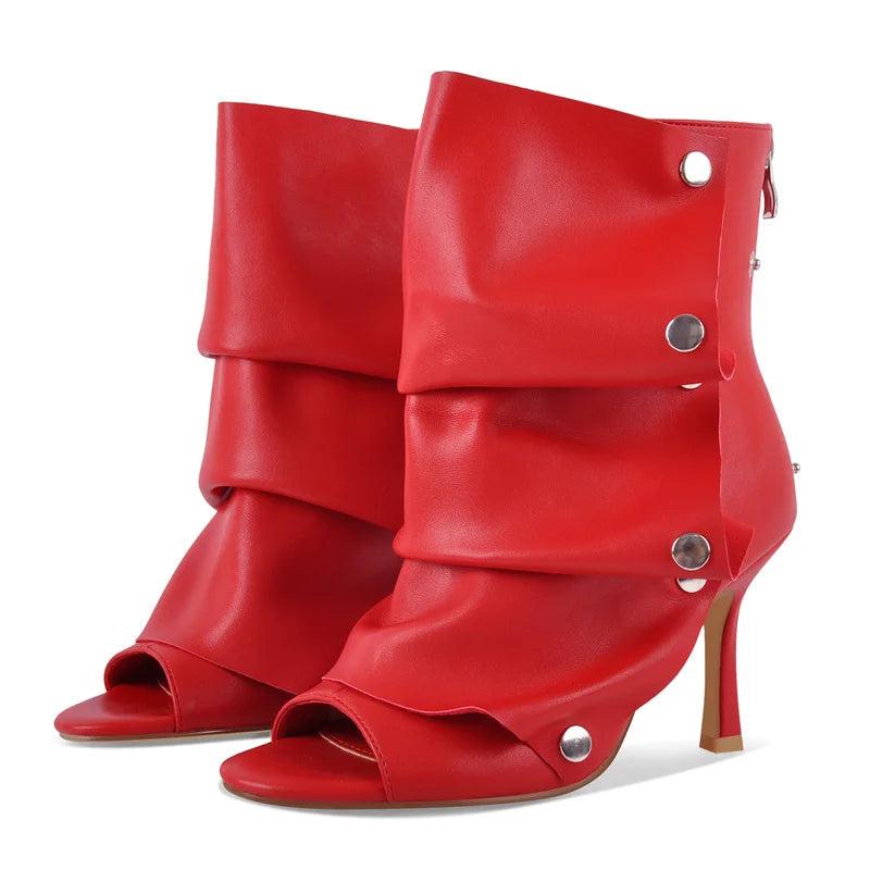 Spoken Dreams: Women Open Toe Ankle Boots Stilettos