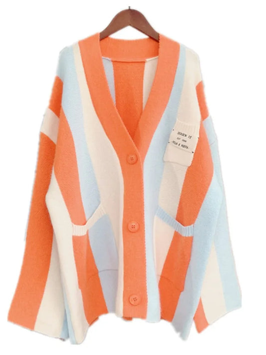 Striped Knitted Cardigan