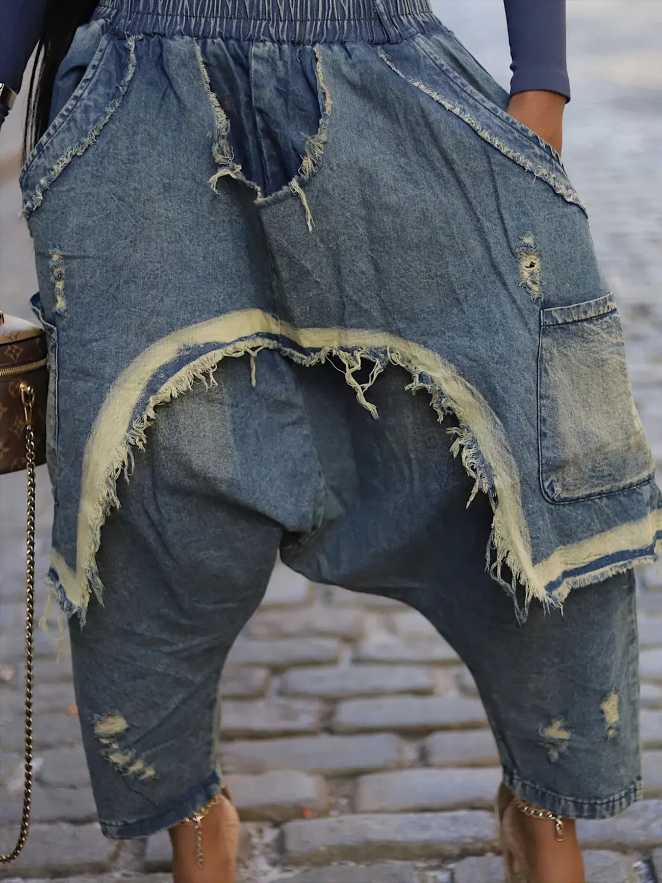 Spoken Dreams: Women's Harem Washed Denim Jeans