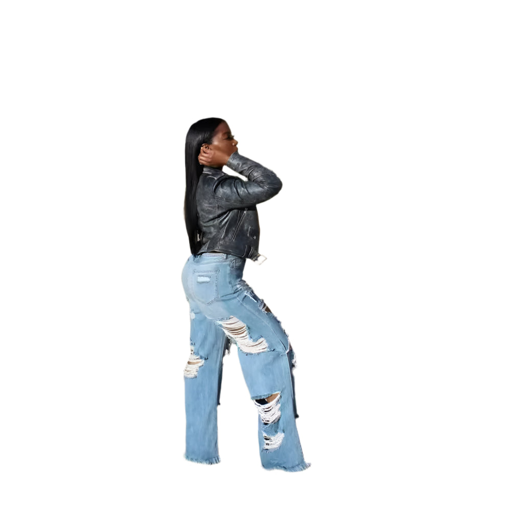 Women Long Pants Elegant Splice Straight Trousers