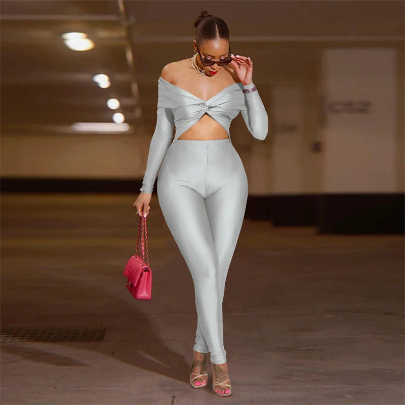 Sexy Off the Shoulder Birthday Jumpsuit for Women Night Club Outfit Party Hollow Out Ruched Skinny Long Sleeve Rompers Full Body