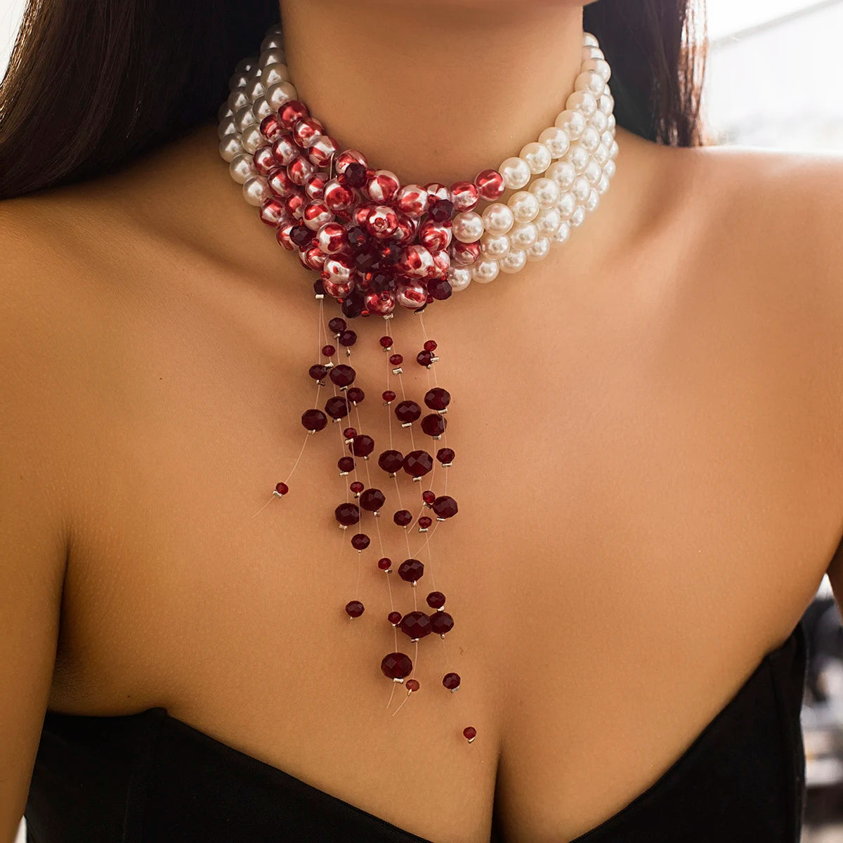 Spoken Dreams: Multilayer Imitation Pearl Necklace