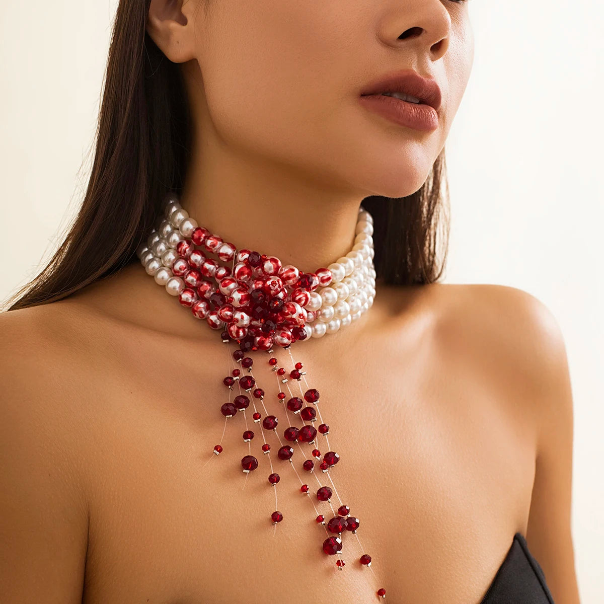 Spoken Dreams: Multilayer Imitation Pearl Necklace