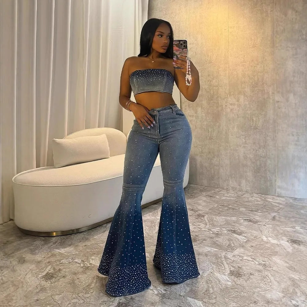 Diamond Denim Two Piece Sets