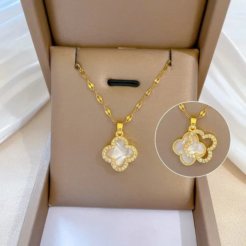 Spoken Dreams: Double-sided four-leaf clover necklace