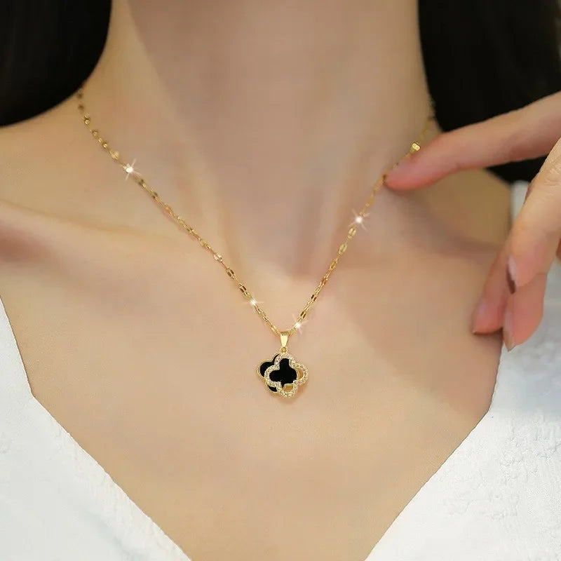 Spoken Dreams: Double-sided four-leaf clover necklace