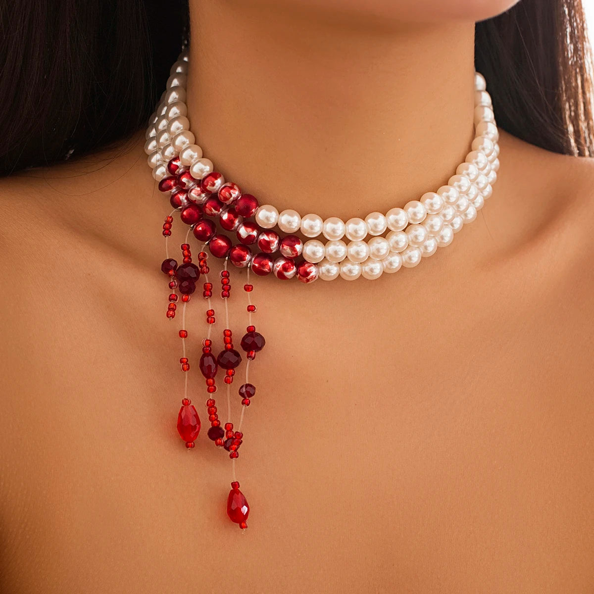 Spoken Dreams: Multilayer Imitation Pearl Necklace