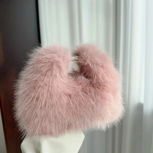 Spoken Dreams: Soft Plush Hobos Shoulder Bags Winter Fur