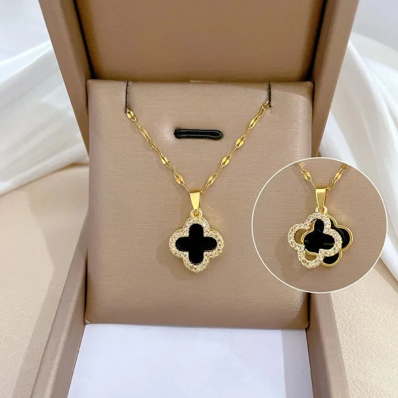 Spoken Dreams: Double-sided four-leaf clover necklace
