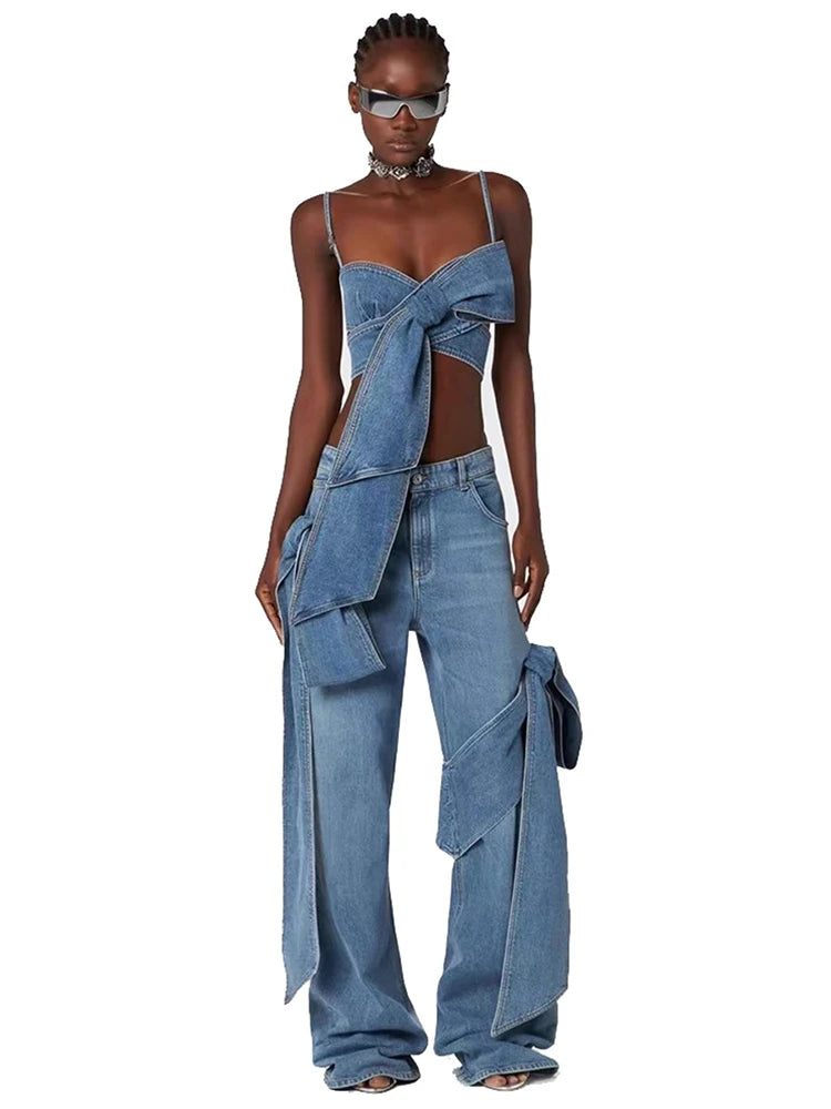 Spoken Dreams: Women Two Piece Jean Set
