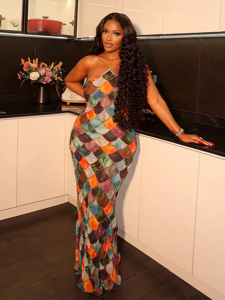Cross Backless Mermaid Dress