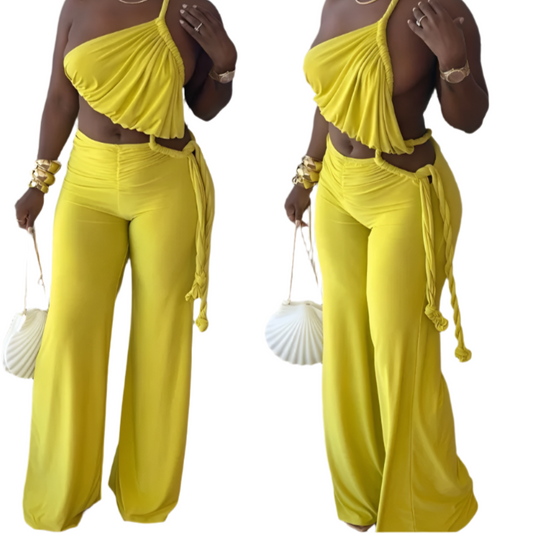 Sexy Rached Patchwork Bodycon Jumpsuits for Woman Halter Sleeveless Wide-leg Romper Female Streetwear Overalls 2025 New