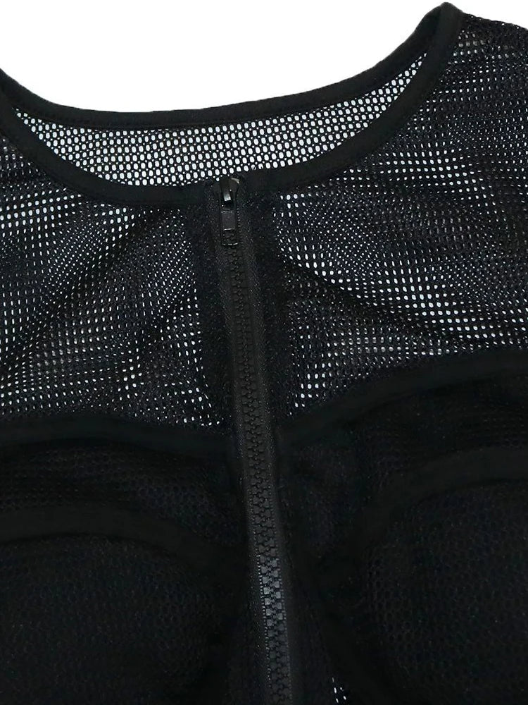 Spoken Dreams: Elegant White Mesh Crop Top, Matching Pants Set