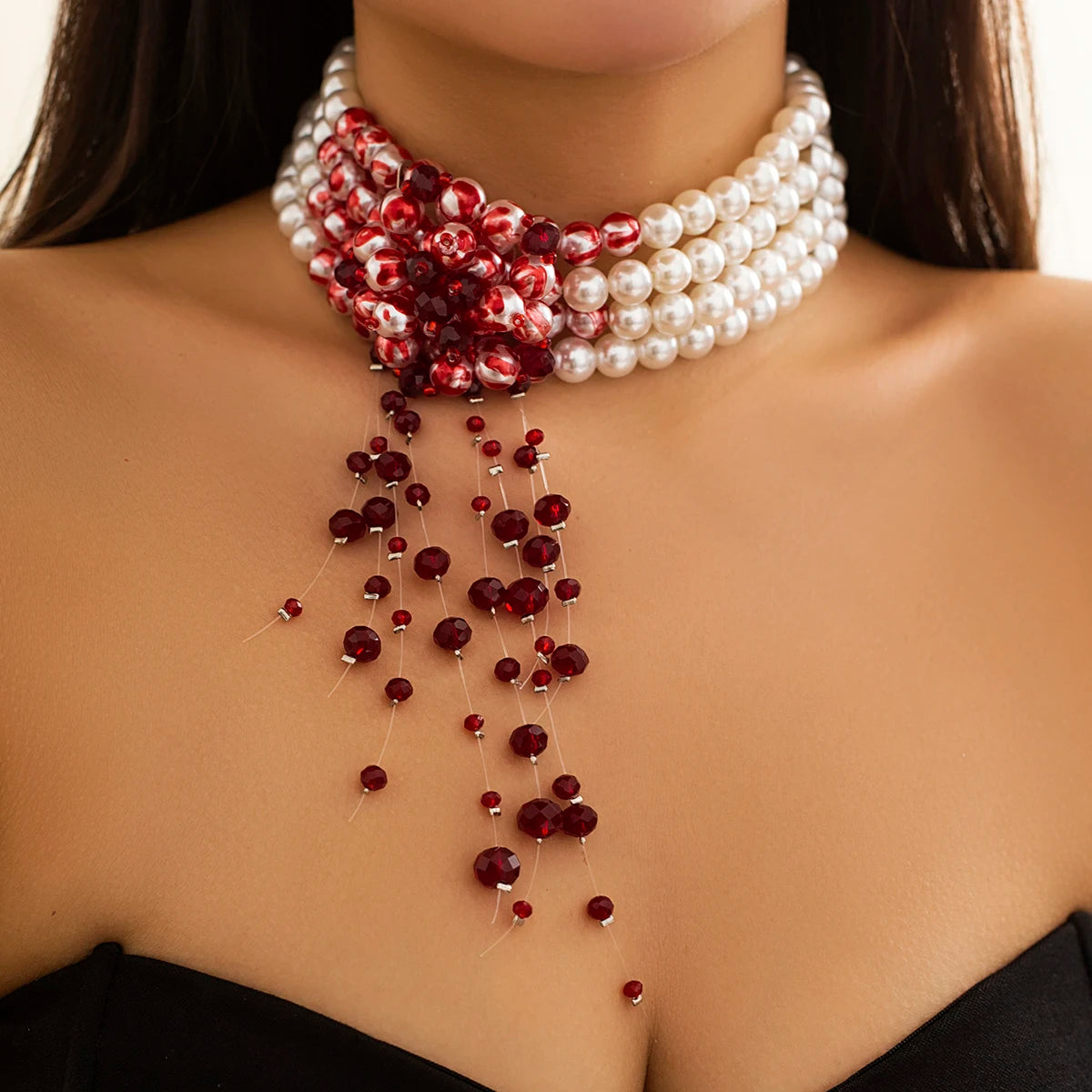 Spoken Dreams: Multilayer Imitation Pearl Necklace